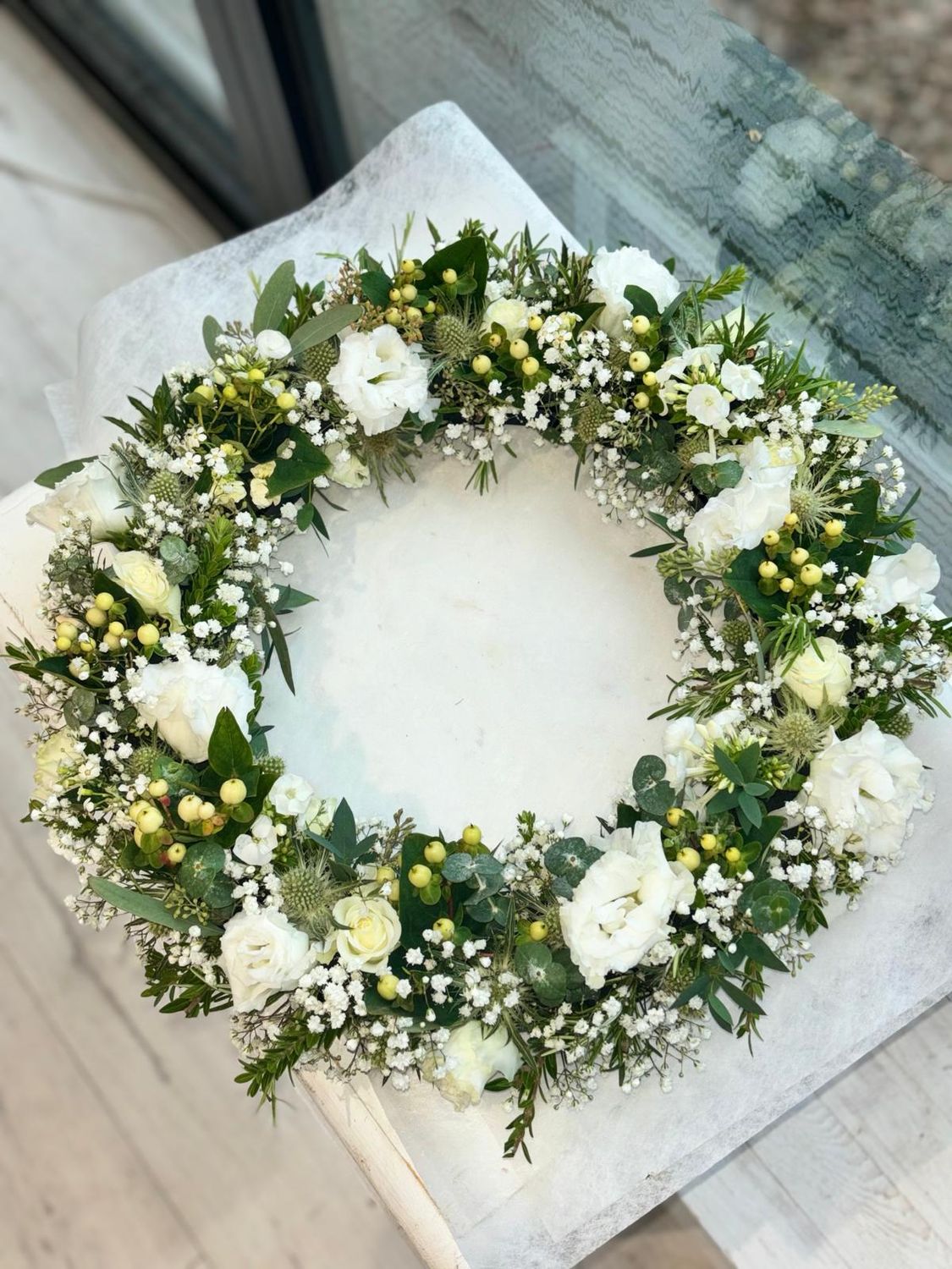 White and Green Wreath
