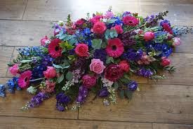 Blue Pink and Purple Double Ended Coffin Spray