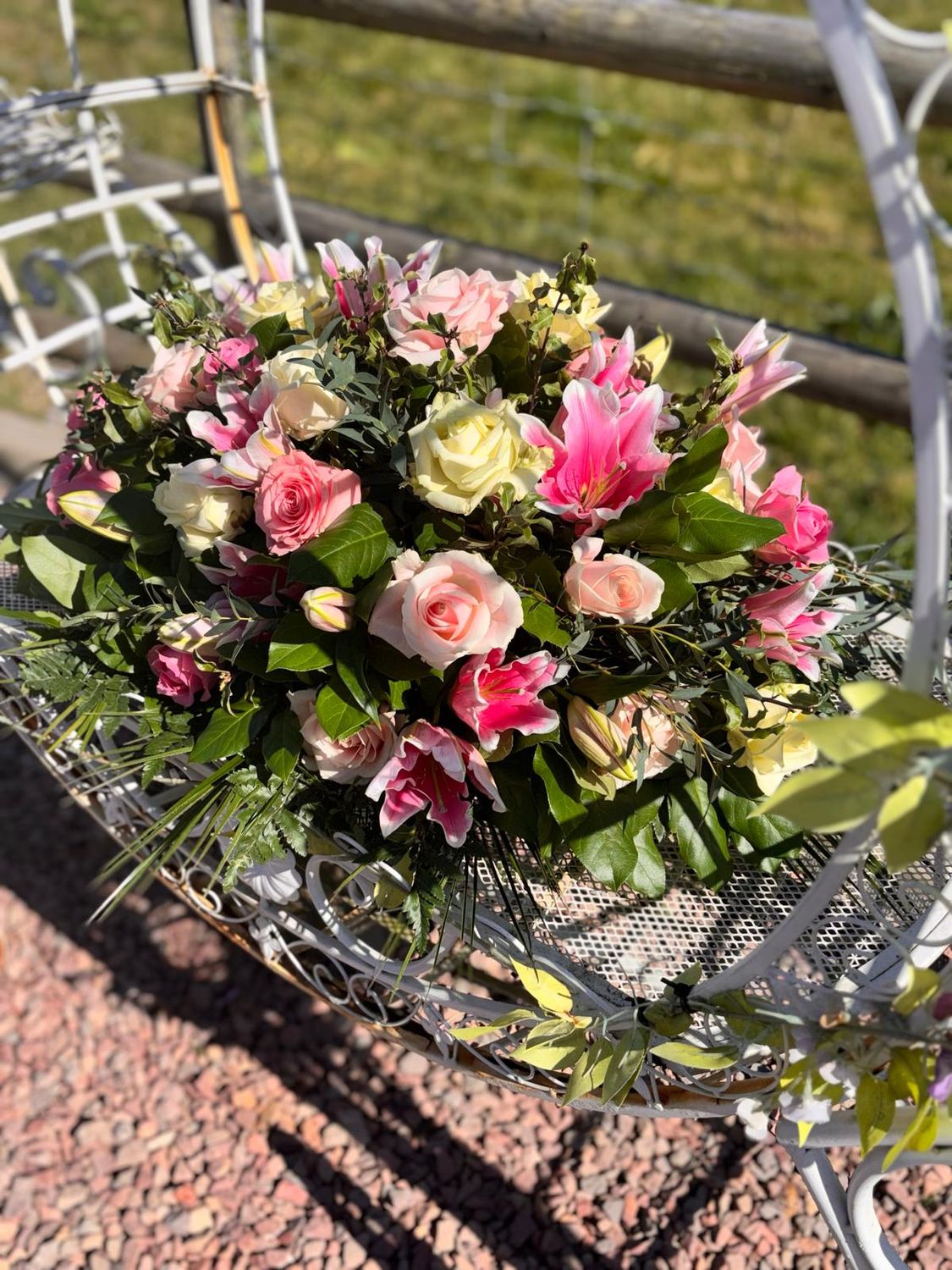 Pink Lily and Rose Double Ended Spray