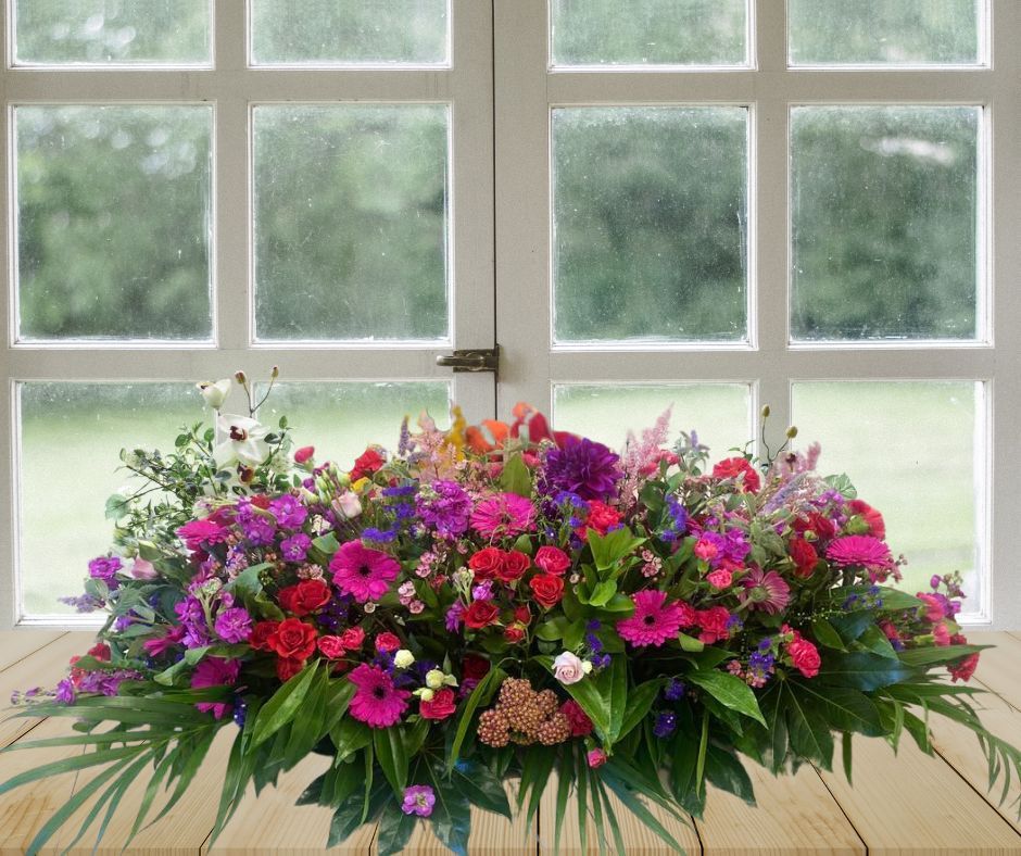 Country Cottage Coffin Spray