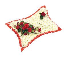 Chrysanthemum Based Pillow with Ribbon