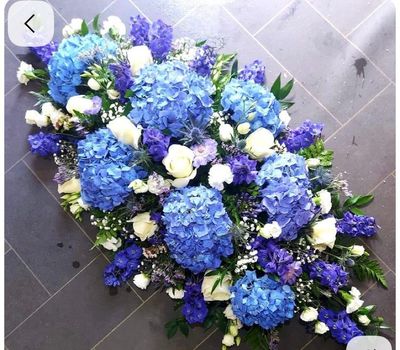 Tranquil Tribute: Hydrangea & Delphinium Harmony