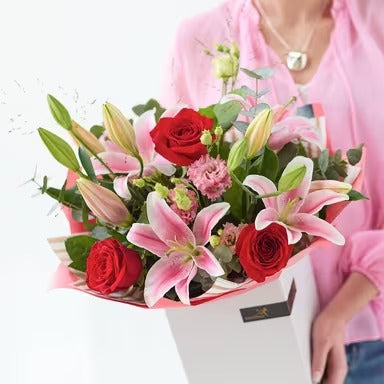 XL Deluxe Red Rose and Lily Bouquet